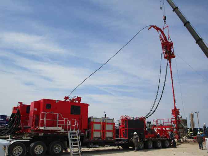 coil tubing unit working on a well