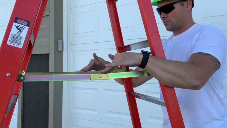 inspecting a step ladder